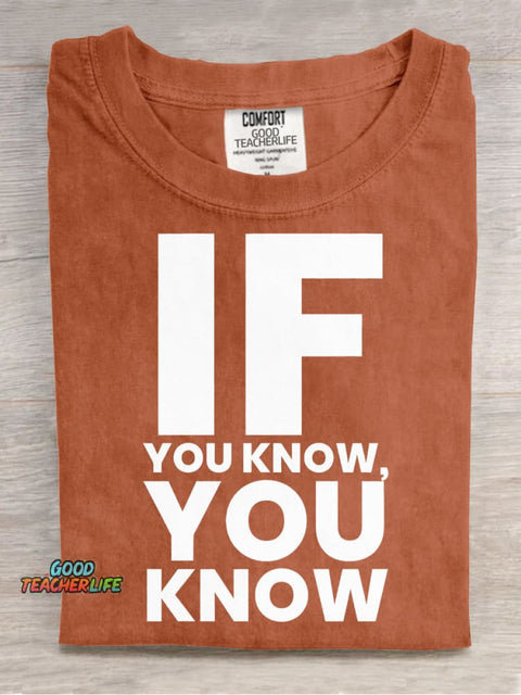 If You Know You Know Decorative Pattern T-shirt