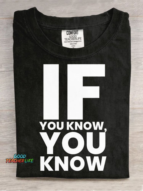 If You Know You Know Decorative Pattern T-shirt