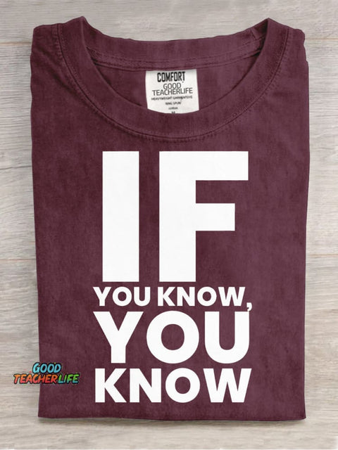 If You Know You Know Decorative Pattern T-shirt