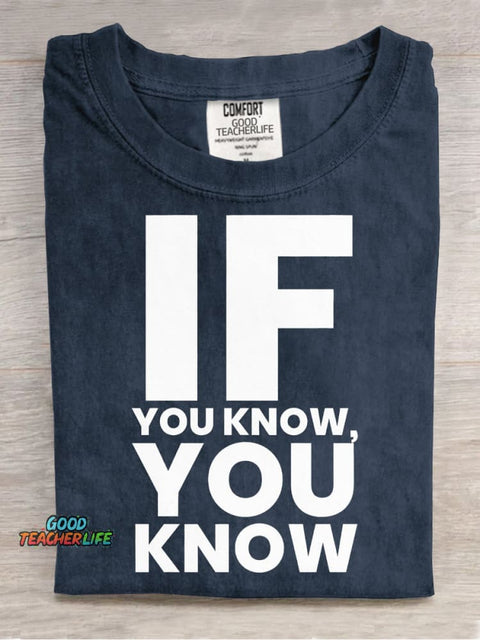 If You Know You Know Decorative Pattern T-shirt