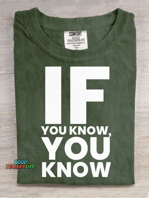 If You Know You Know Decorative Pattern T-shirt