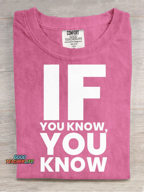 If You Know You Know Decorative Pattern T-shirt