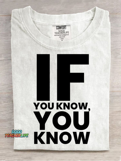 If You Know You Know Decorative Pattern T-shirt