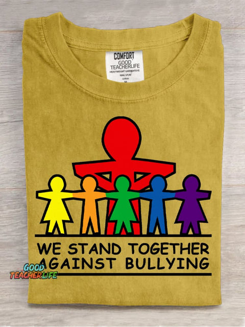 Against Bullying Decorative Pattern T-shirt