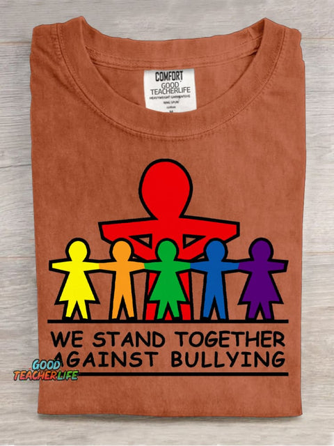 Against Bullying Decorative Pattern T-shirt