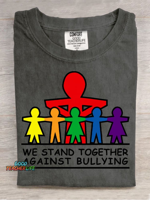 Against Bullying Decorative Pattern T-shirt