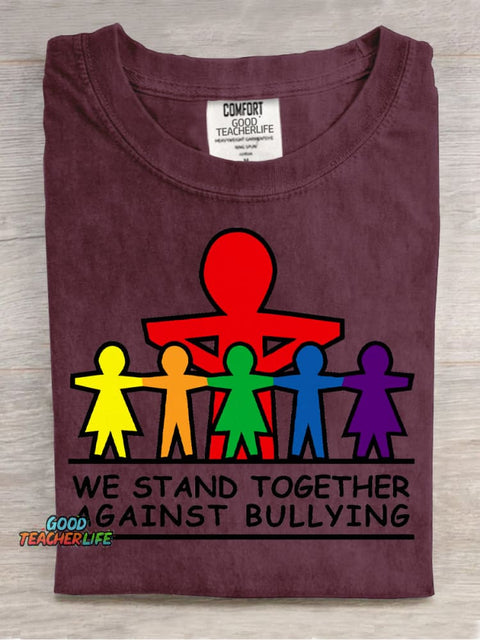 Against Bullying Decorative Pattern T-shirt