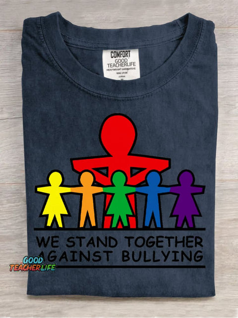 Against Bullying Decorative Pattern T-shirt