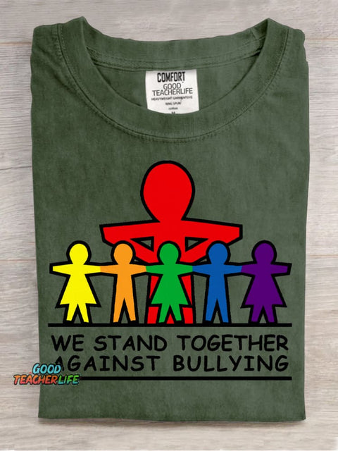 Against Bullying Decorative Pattern T-shirt
