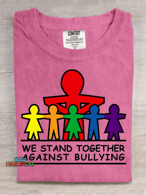 Against Bullying Decorative Pattern T-shirt