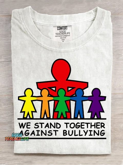 Against Bullying Decorative Pattern T-shirt