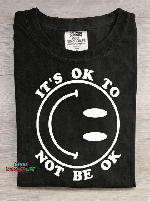 It's Ok To Not Be Ok Decorative Pattern T-shirt