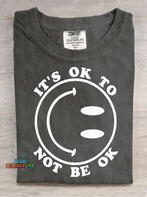 It's Ok To Not Be Ok Decorative Pattern T-shirt
