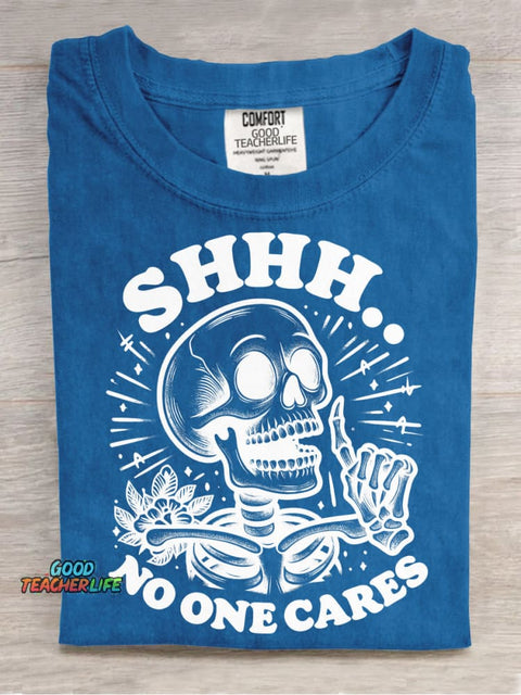 No One Cares Decorative Pattern T-shirt