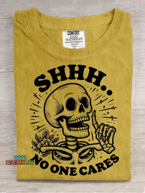 No One Cares Decorative Pattern T-shirt