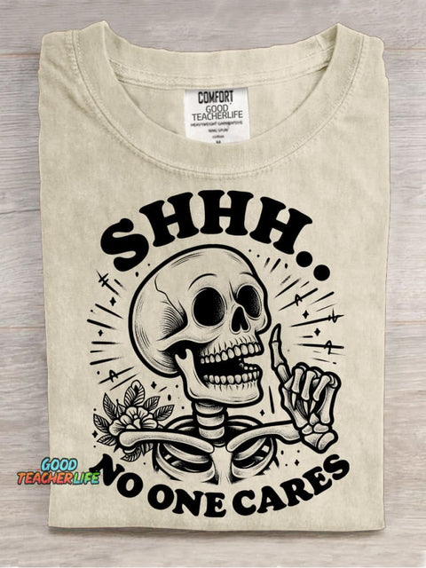 No One Cares Decorative Pattern T-shirt