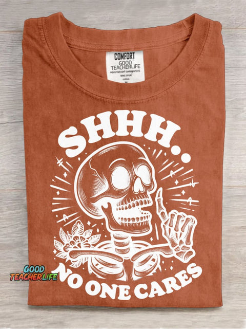 No One Cares Decorative Pattern T-shirt