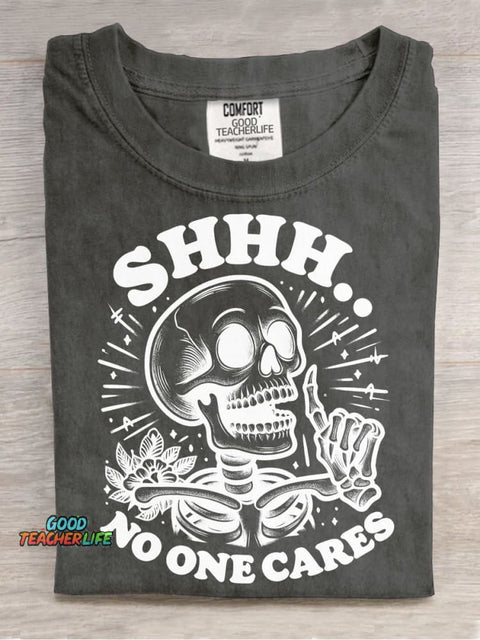 No One Cares Decorative Pattern T-shirt