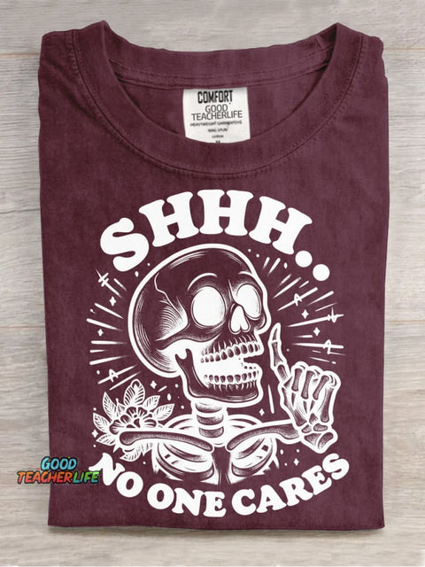 No One Cares Decorative Pattern T-shirt