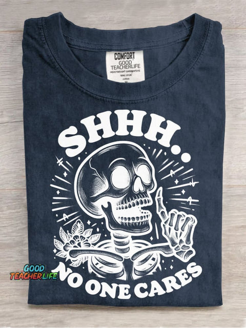 No One Cares Decorative Pattern T-shirt