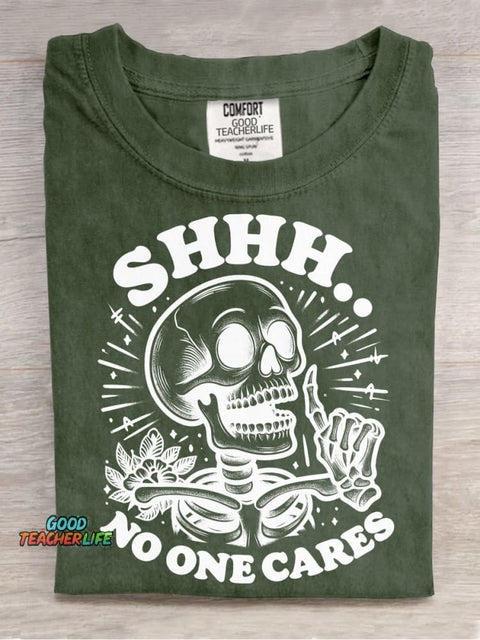 No One Cares Decorative Pattern T-shirt