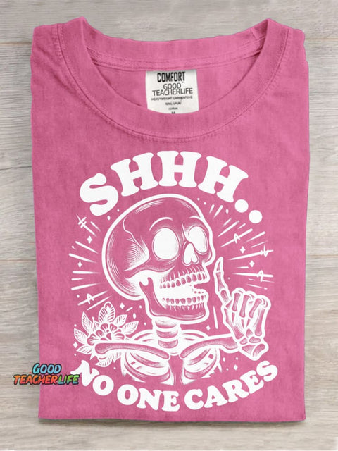 No One Cares Decorative Pattern T-shirt