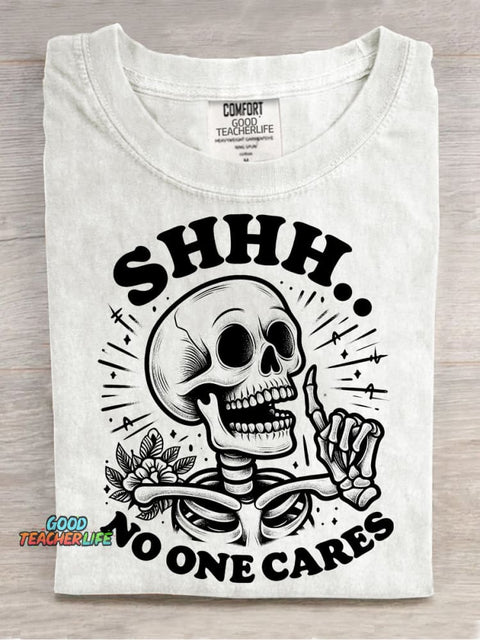 No One Cares Decorative Pattern T-shirt