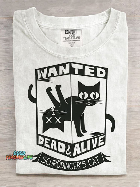 Schrödinger's Cat Decorative Pattern T-shirt