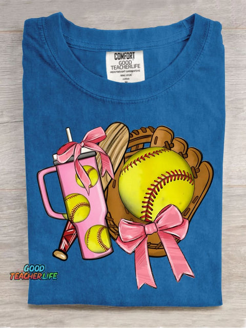Baseball Girl Decorative Pattern T-shirt