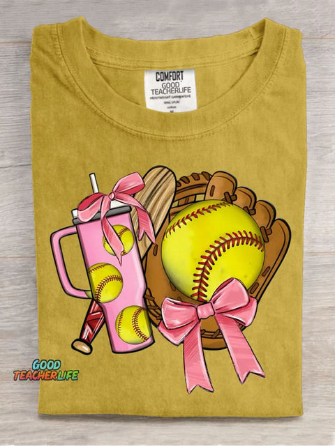 Baseball Girl Decorative Pattern T-shirt