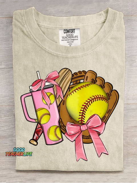 Baseball Girl Decorative Pattern T-shirt