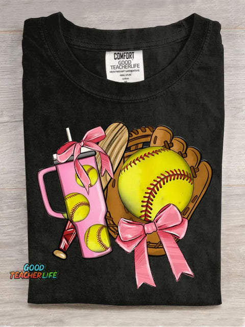 Baseball Girl Decorative Pattern T-shirt