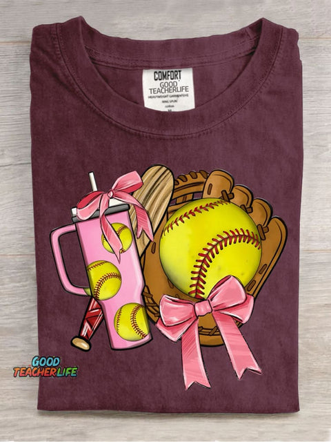 Baseball Girl Decorative Pattern T-shirt