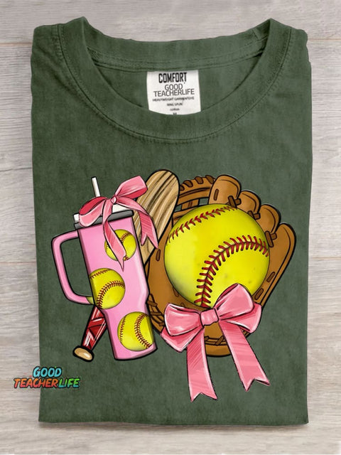 Baseball Girl Decorative Pattern T-shirt