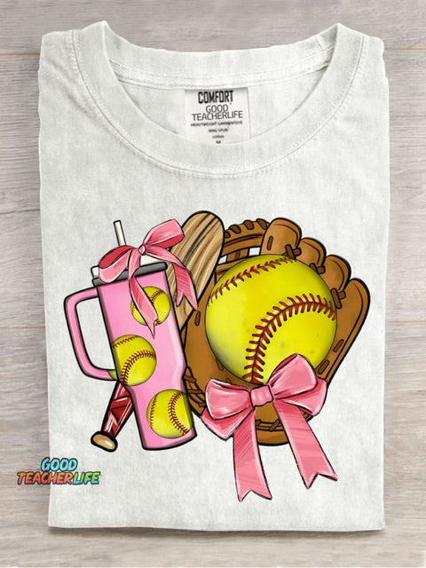 Baseball Girl Decorative Pattern T-shirt