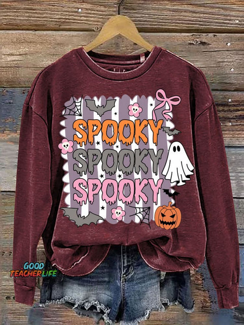 Halloween Spooky Decorative Pattern Casual Sweatshirt