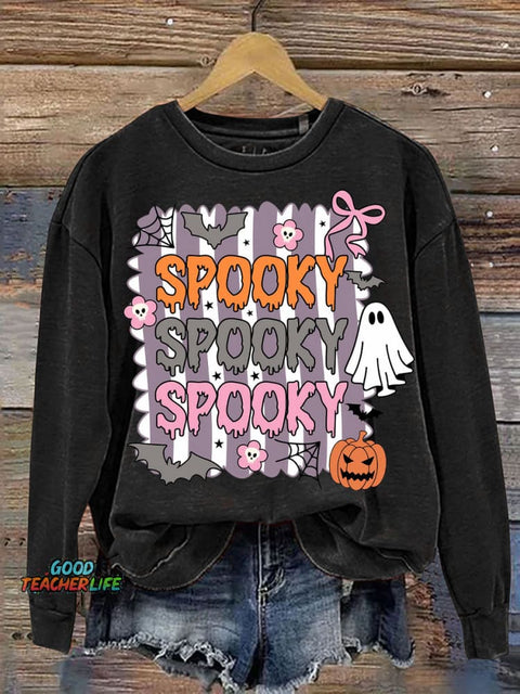 Halloween Spooky Decorative Pattern Casual Sweatshirt