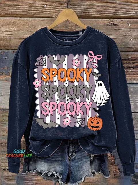 Halloween Spooky Decorative Pattern Casual Sweatshirt