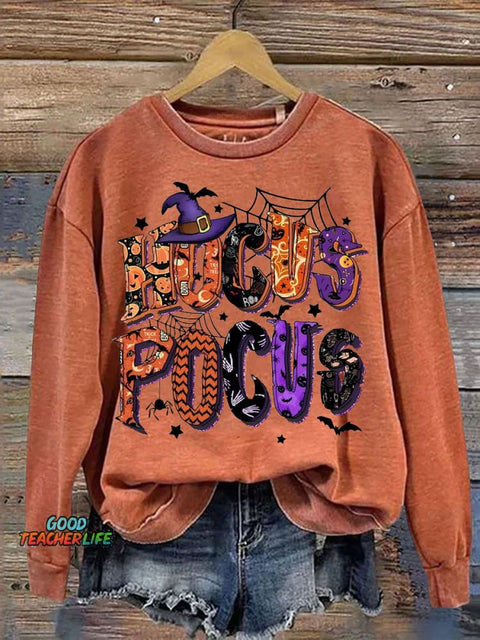Halloween Hocus Pocus Decorative Pattern Casual Sweatshirt