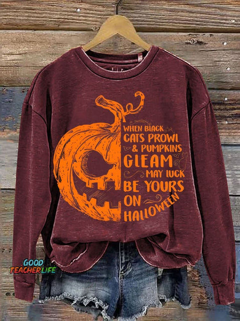 Halloween Evil Pumpkin Decorative Pattern Casual Sweatshirt