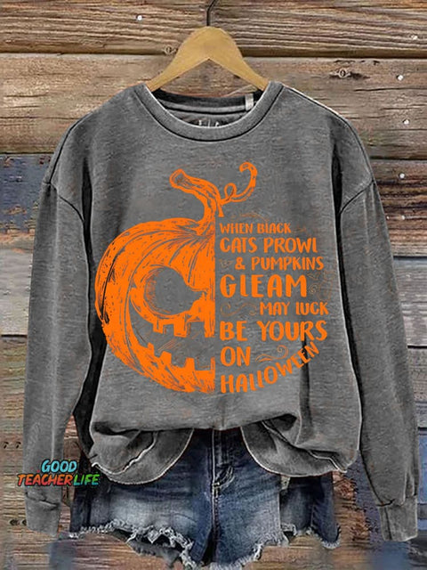 Halloween Evil Pumpkin Decorative Pattern Casual Sweatshirt