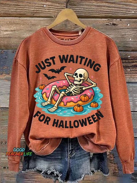 Waiting Halloween Decorative Pattern Casual Sweatshirt