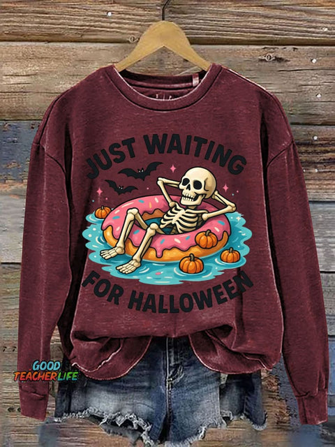 Waiting Halloween Decorative Pattern Casual Sweatshirt