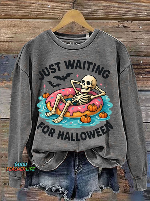 Waiting Halloween Decorative Pattern Casual Sweatshirt