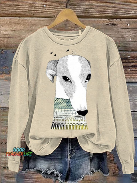 Cute Greyhound Dog Decorative Pattern Decorative Pattern Casual Sweatshirt