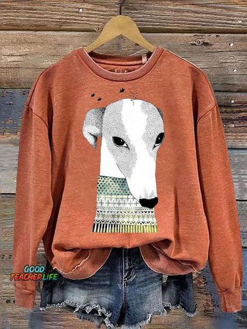 Cute Greyhound Dog Decorative Pattern Decorative Pattern Casual Sweatshirt