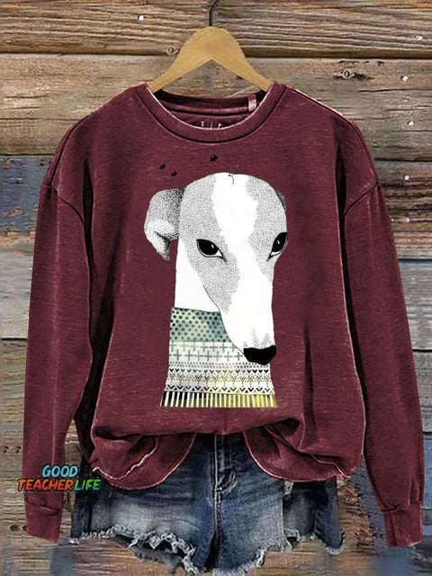 Cute Greyhound Dog Decorative Pattern Decorative Pattern Casual Sweatshirt