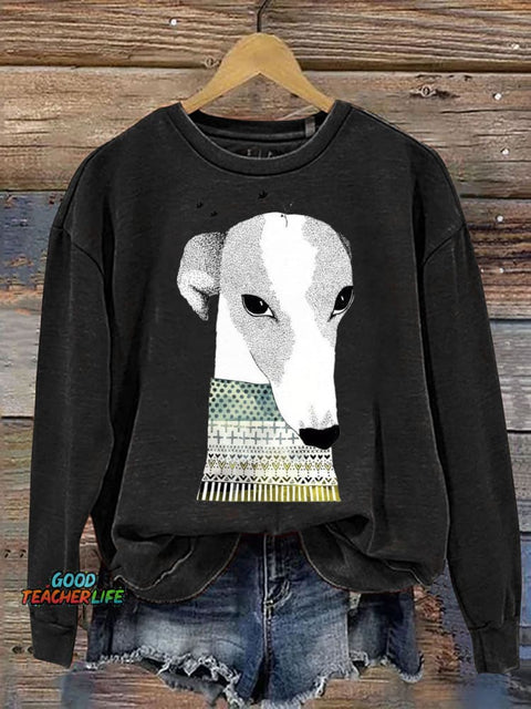 Cute Greyhound Dog Decorative Pattern Decorative Pattern Casual Sweatshirt