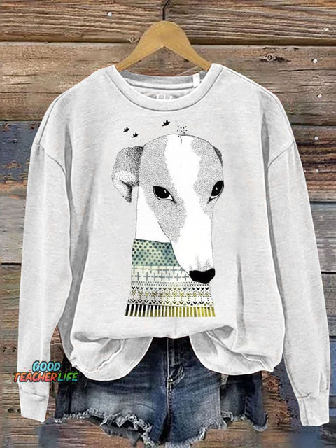 Cute Greyhound Dog Decorative Pattern Decorative Pattern Casual Sweatshirt