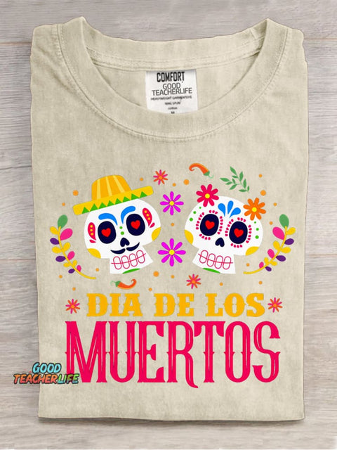 Day of The Dead Día De Los Muertos Decorative Pattern T-shirt